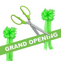 Grand Opening Kit-36" Ceremonial Scissors, Ribbon, Bows (Silver/Lime Green)